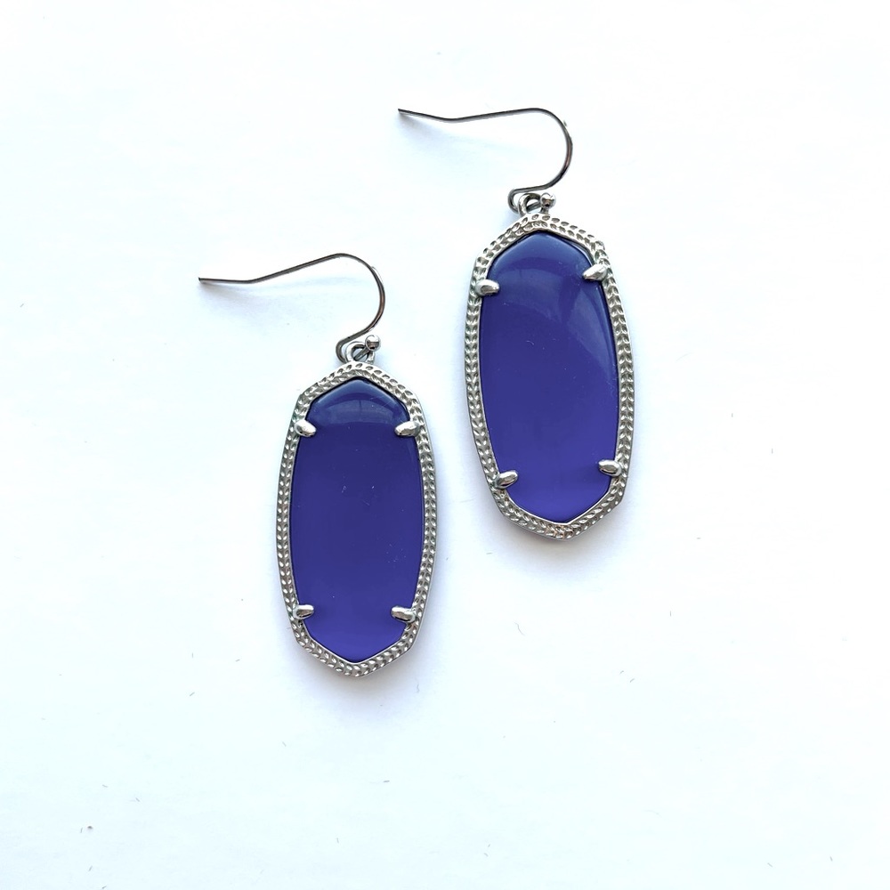 Kendra Scott Blue Cats Eye in Silver Earrings Pair